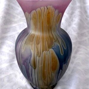 Vintage Ruevens Art Nouveau Israeli Glass Vase